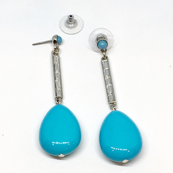 Nolan Miller Long Blue Teardrop Earrings - Picture 3 of 5